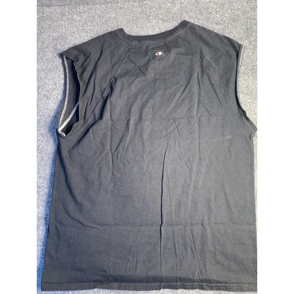 Champion Activewear Top Mens Large Black Solid Authentic Fit Crew Neck Pony Logo